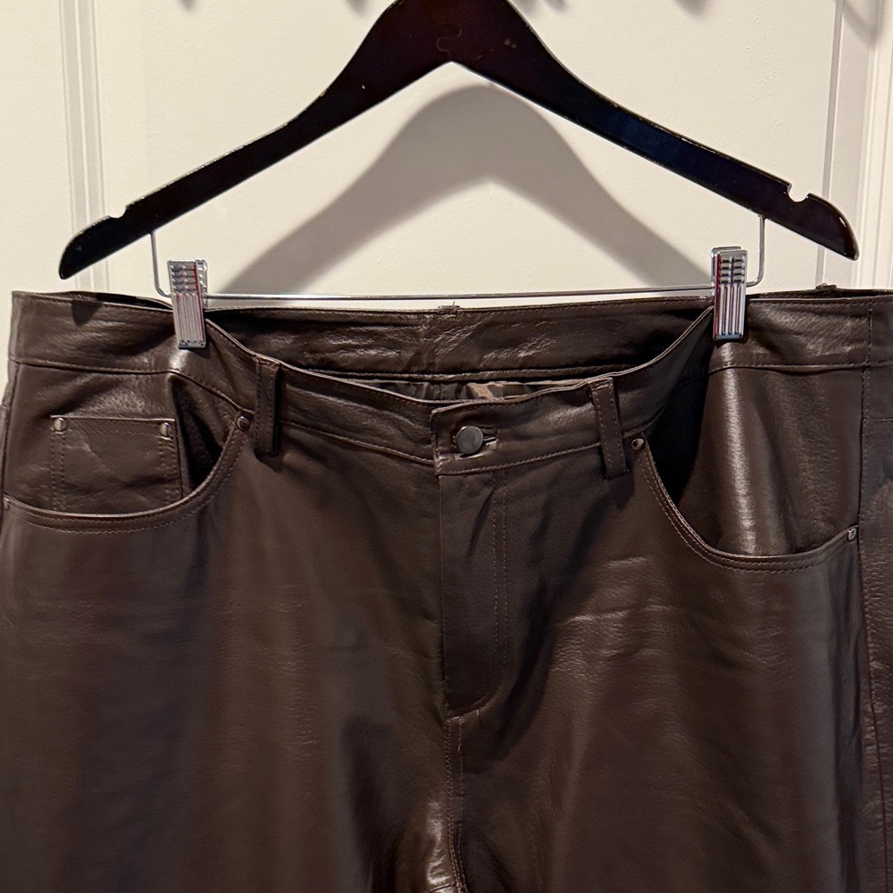 Chocolate Brown Leather Pants